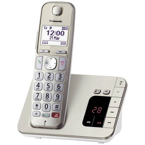 Thumbnail - Panasonic KX-TGE260GN DECT/GAP Schnurloses Telefon analog Anrufbeantworter, Babyphone, Freisprechen, für Hörgeräte kompa...