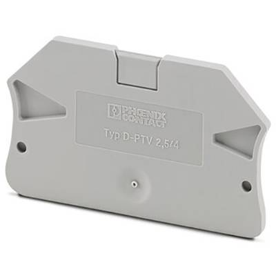 Graues Endhalter für Tragschienen, Typ D-PTV 2,5/4 von Phoenix Contact.