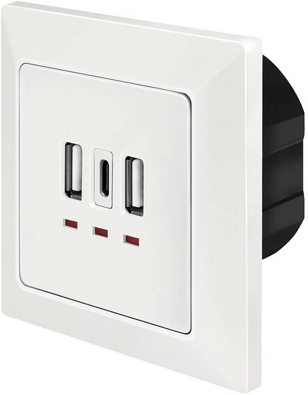 LogiLink PA0254  Unterputz-Dose  mit USB-Ladeausgang  Weiß