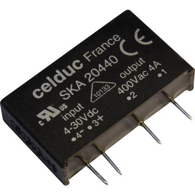 Halbleiterrelais von Celduc, Modell SKA 20440. Eingangsbereich 4-30V DC, Ausgang 400V AC bei 4A, geeignet für industrielle Anwendungen.