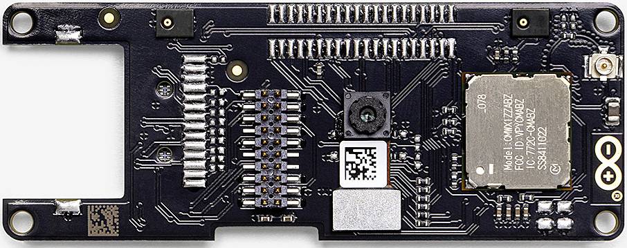 Platine mit verschiedenen elektronischen Bauteilen, einschließlich eines zentralen Prozessors und mehrerer Anschlüsse.