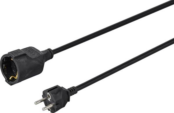 Sygonix SY-4872636 Strom Verlängerungskabel  16 A Schwarz 5.00 m H05VV-F 3G 1,5 mm²