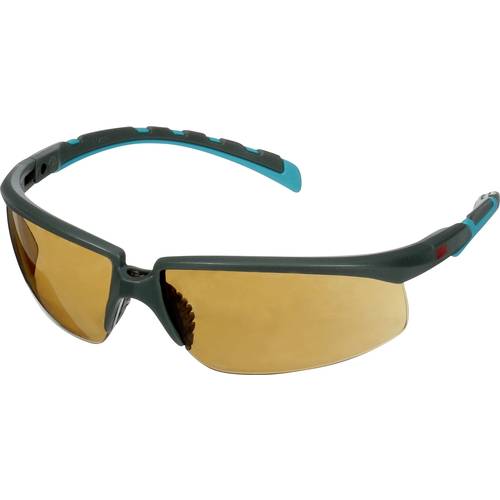 3M S2005SGAF-BGR Schutzbrille mit Antibeschlag-Schutz, mit Antikratz-Schutz, winkelverstellbar Türkis, Grau EN 166 DIN 1...