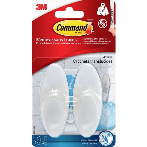 3M Command™ Bad Medium Haken (L x B x H) 86 x 35 x 29 mm Weiß Inhalt: 2 St.