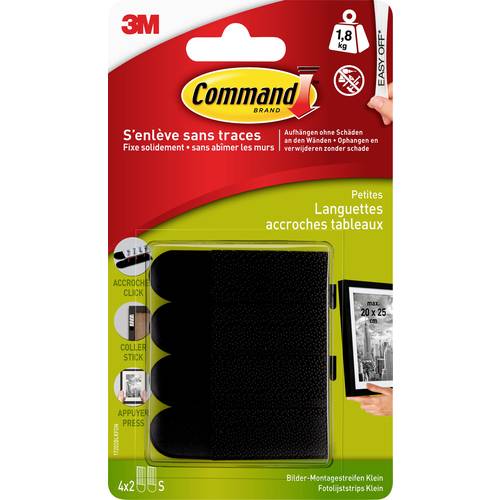 3M Command™ Bilder-Montage Strips Schwarz Inhalt: 4 Paar