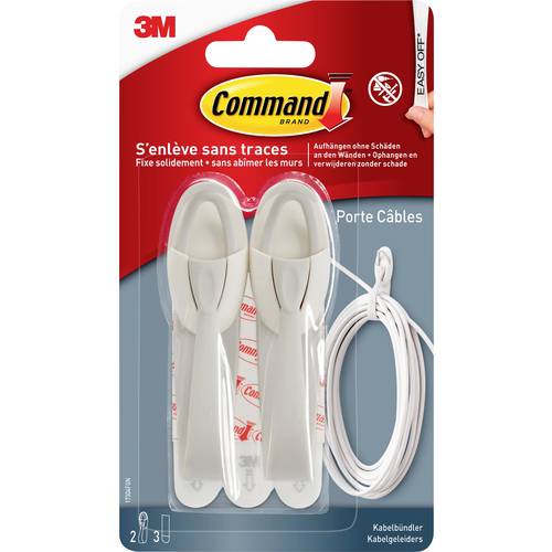 3M Command™ Kabelhalter (L x B x H) 95 x 25 x 25 mm Weiß, Grau Inhalt: 2 St.
