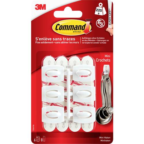 3M Command™ Mini-Haken (L x B x H) 29 x 22 x 11 mm Weiß Inhalt: 6 St.