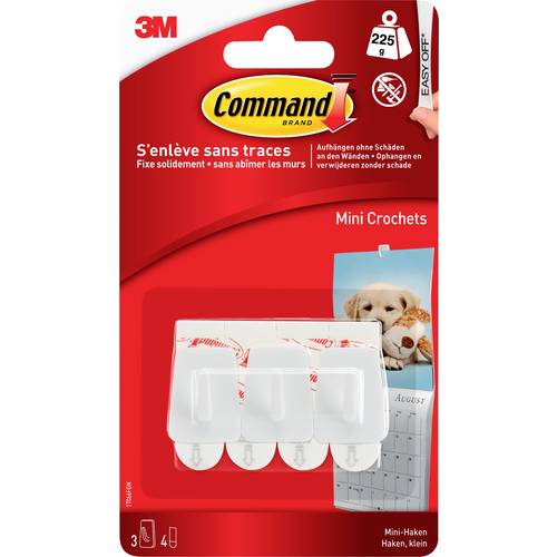 3M Command™ Mini-Haken (L x B x H) 29 x 22 x 11 mm Weiß Inhalt: 3 St.