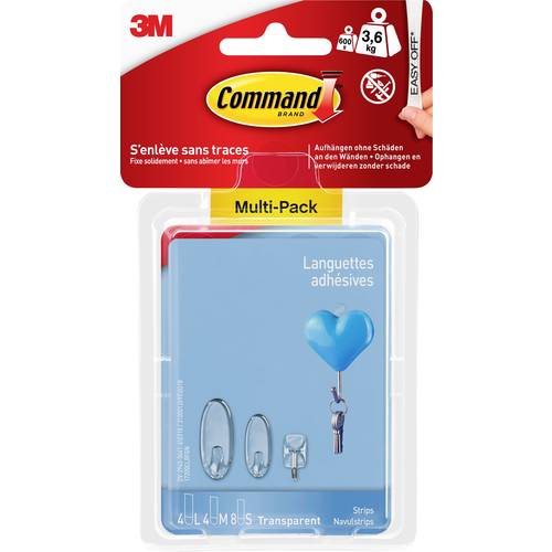 Thumbnail - 3M Command™ Strips, Multipack Transparent Inhalt: 16 Teile
