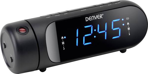 Denver CPR-700 Radiowecker UKW USB  Weckfunktion, Akku-Ladefunktion Schwarz