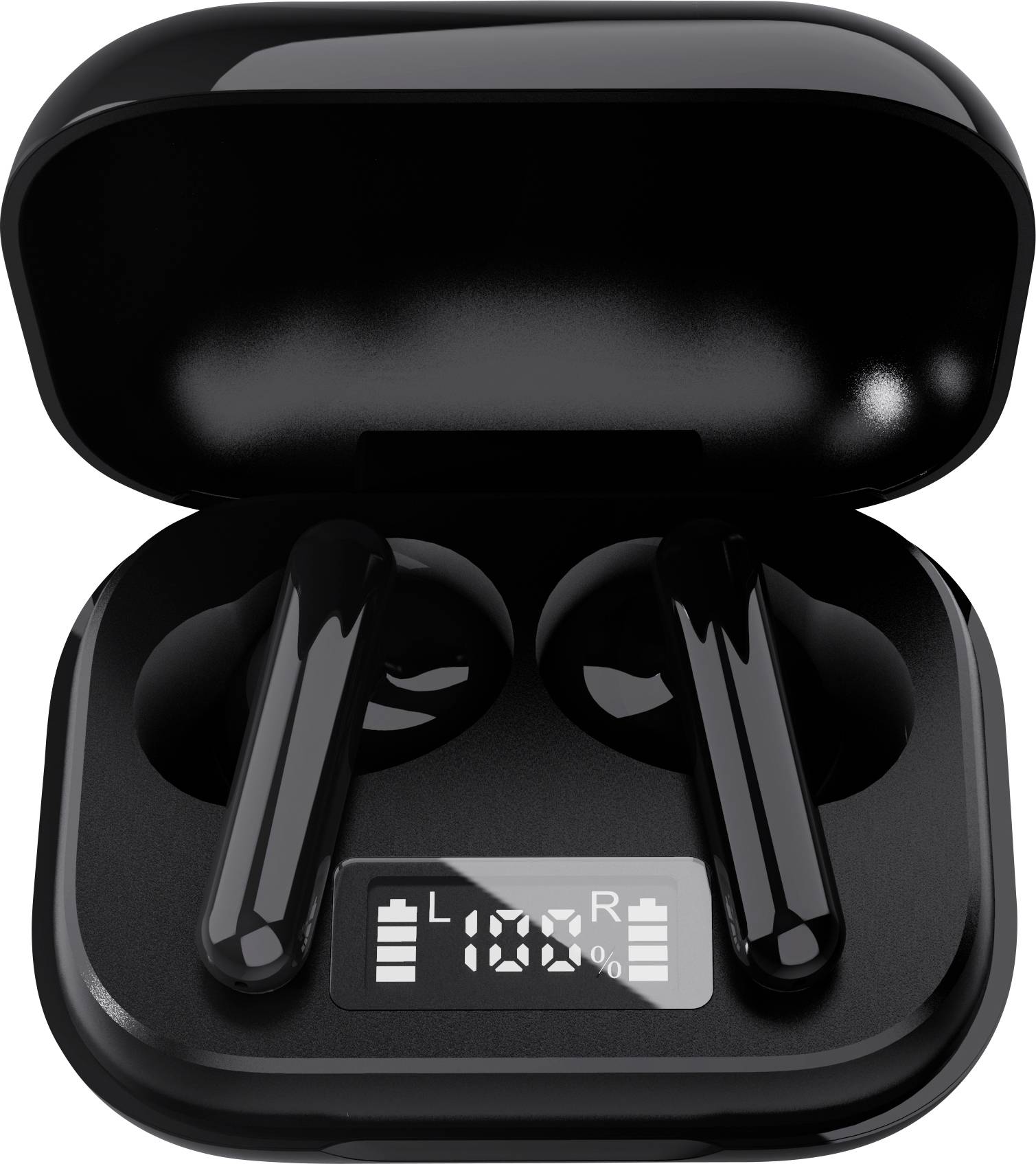 DENVER TWE-38 HiFi In Ear Kopfhörer Bluetooth® Schwarz Batterieladeanzeige