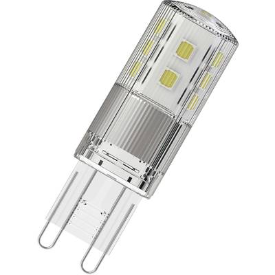 Eine LED-Lampe mit transparentem Gehäuse und gelben Leuchtdioden, geeignet zur energiesparenden Beleuchtung.