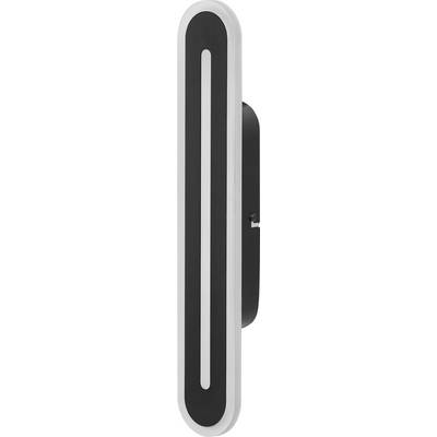 Ein länglicher, vertikal ausgerichteter Türgriff in einem modernen Design mit schwarzen und silbernen Elementen.