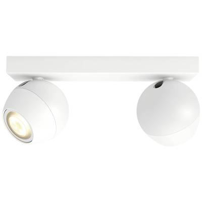 Philips Lighting Hue LED-Deckenstrahler 871951433906400  Hue White Amb. Buckram Spot 2 flg. weiß 2x350lm inkl. Dimmschal