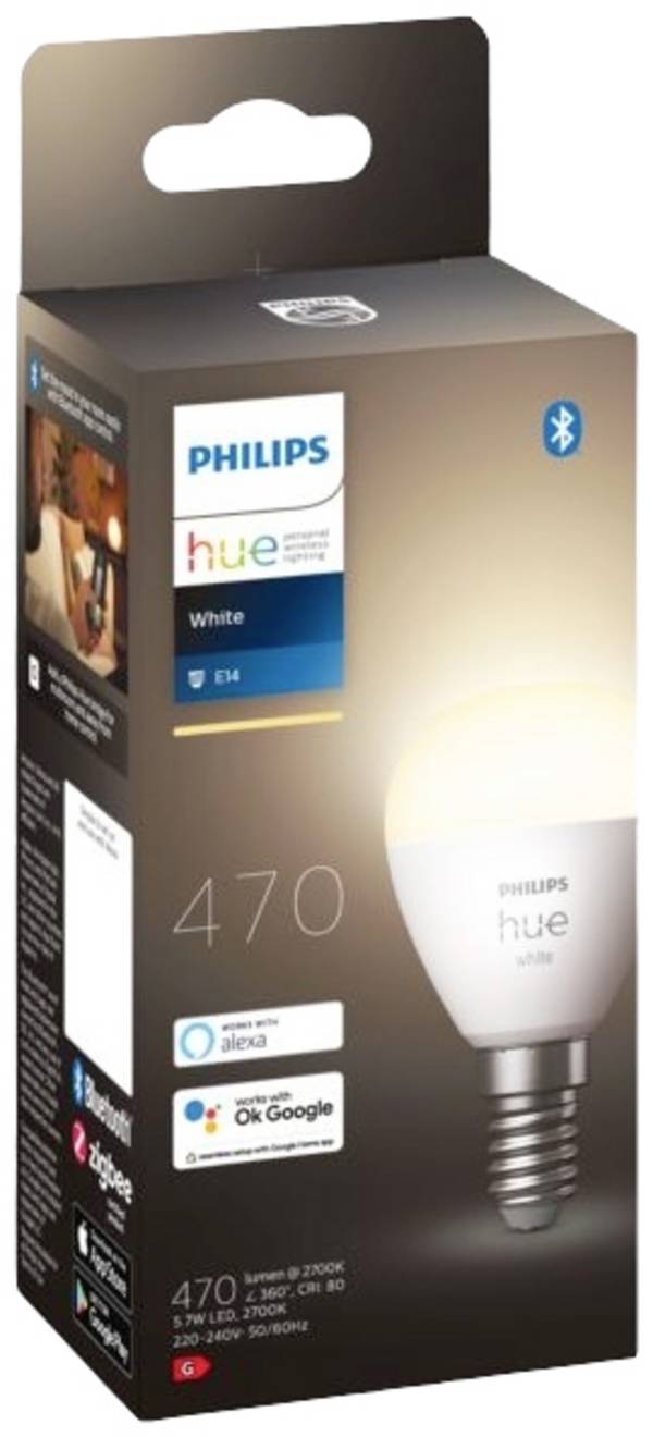 Philips Hue Hue LED-Leuchtmittel 871951435669600 EEK: G (A - G) Hue White Luster Einzelpack 470lm E14 5.7 W Warmweiß