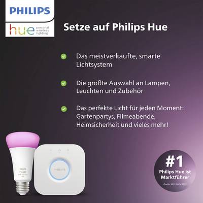 'Setze auf Philips Hue' zeigt ein smartes Lichsystem mit der meistverkauften Auswahl an Lampen, Leuchten und Zubehör.