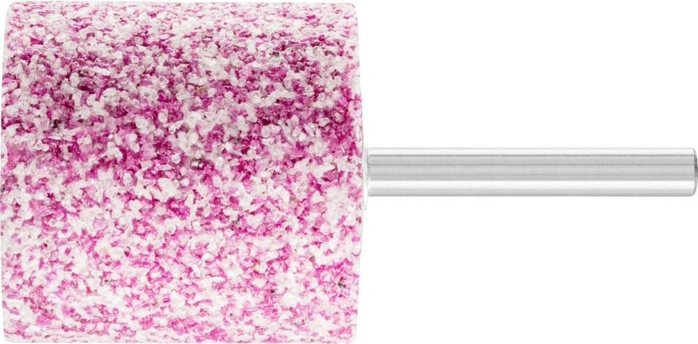 'Rosa-weißer Schleifkopf mit Metallstift, verwendet für Fingernagelpflege oder Schleifarbeiten.'