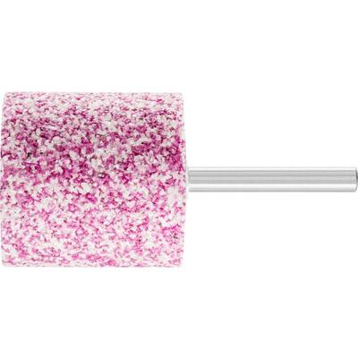 'Rosa-weißer Schleifkopf mit Metallstift, verwendet für Fingernagelpflege oder Schleifarbeiten.'