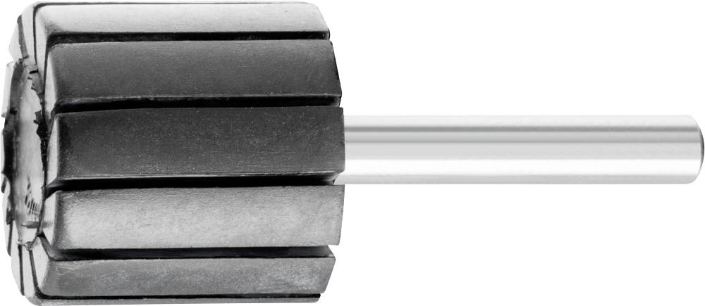 Ein zylinderförmiges Schleifwerkzeug mit einem Metallstift, das für präzises Schleifen in Maschinen verwendet wird.