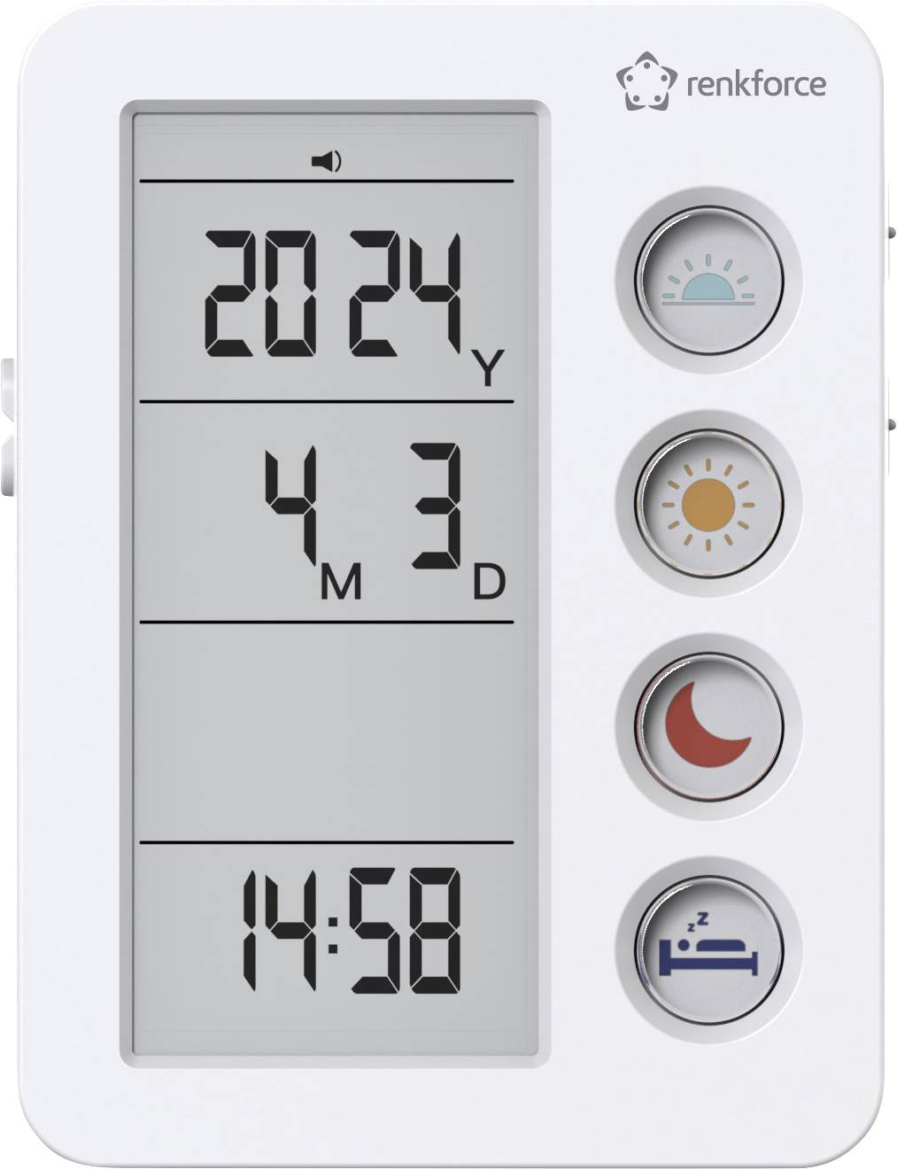 Renkforce RF-4883628 Wecker Weiß Medikamenten-Erinnerung