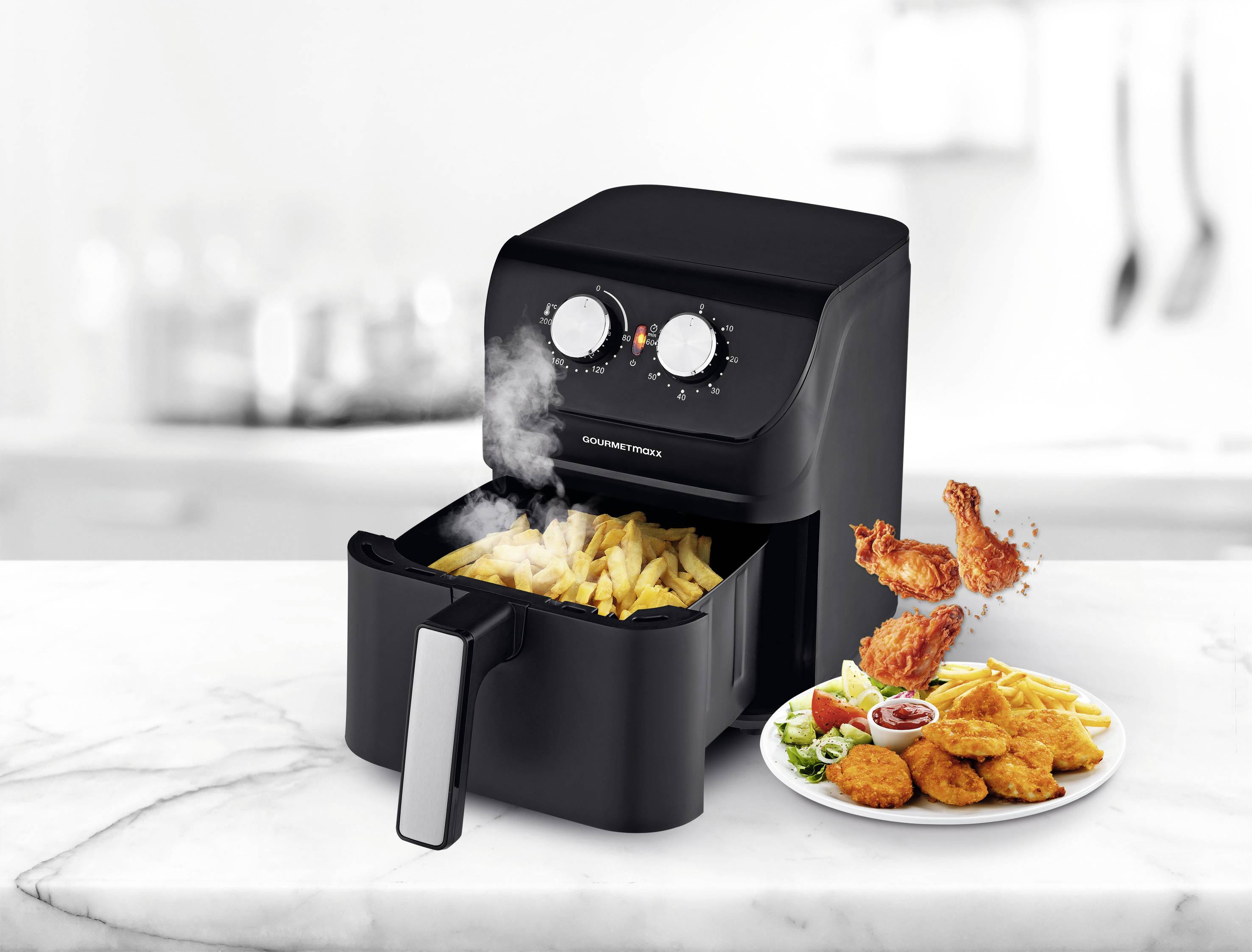 GourmetMaxx 14578 Heißluft-Fritteuse 4 l 1400 W Cool-Touch-Gehäuse Schwarz-6