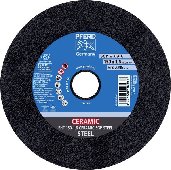 PFERD TOOLS EHT 150-1,6 CERAMIC SGP STEEL 61315016 Trennscheibe gerade 150 mm 25 St. Stahl