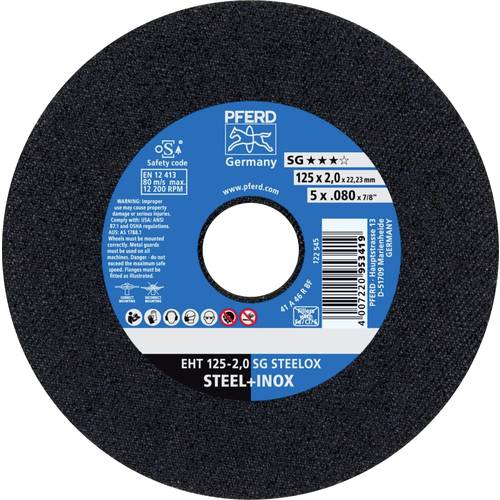 Thumbnail - PFERD TOOLS EHT 125-2,0 SG STEELOX 61320120 Trennscheibe gerade 125 mm 25 St. Edelstahl, Stahl