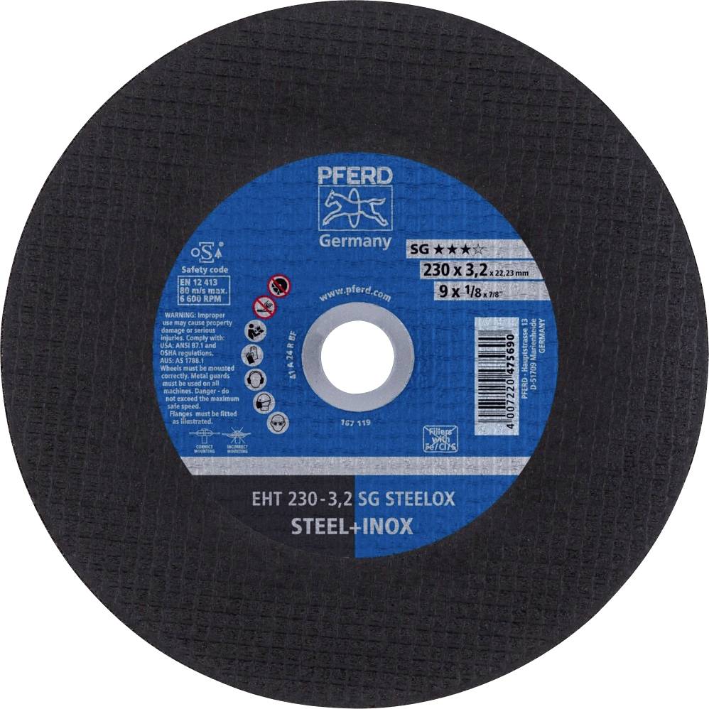 PFERD TOOLS EHT 230-3,2 SG STEELOX 61328432 Trennscheibe gerade 230 mm 25 St. Edelstahl, Stahl