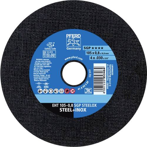 PFERD TOOLS EHT 105-0,8 SGP STEELOX/16,0 61330008 Trennscheibe gerade 105 mm 25 St. Edelstahl, Stahl