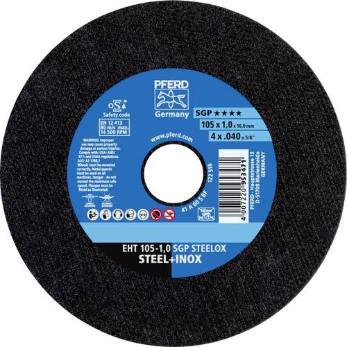PFERD TOOLS EHT 105-1,0 SGP STEELOX/16,0 61330012 Trennscheibe gerade 105 mm 25 St. Edelstahl, Stahl