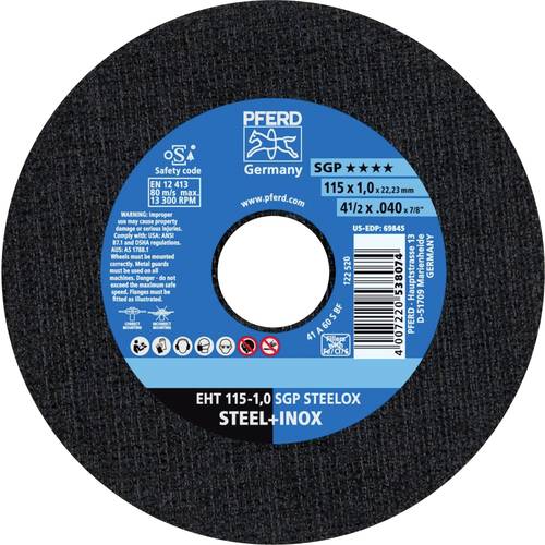Thumbnail - PFERD TOOLS EHT 115-1,0 SGP STEELOX 61330421 Trennscheibe gerade 115 mm 25 St. Edelstahl, Stahl