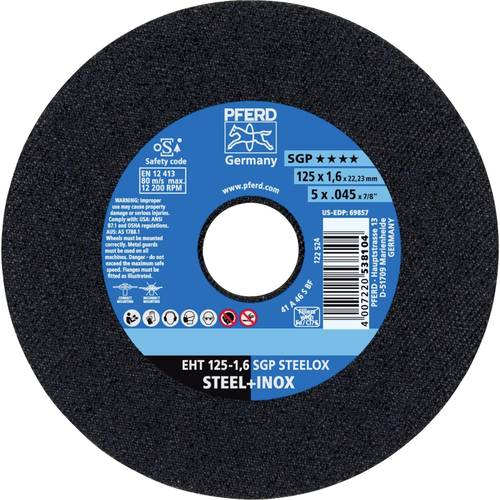 PFERD TOOLS EHT 125-1,6 SGP STEELOX 61331420 Trennscheibe gerade 125 mm 25 St. Edelstahl, Stahl