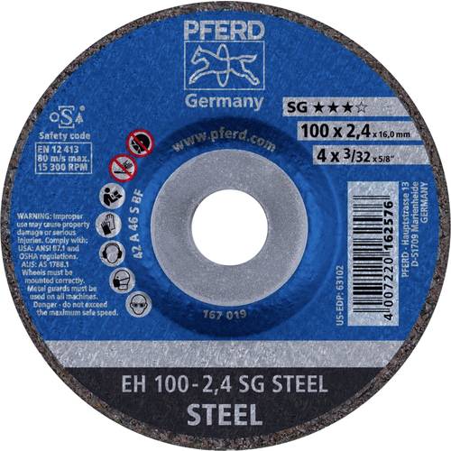 PFERD TOOLS EH 100-2,4 SG STEEL/16,0 61339116 Trennscheibe gekröpft 100 mm 25 St. Stahl