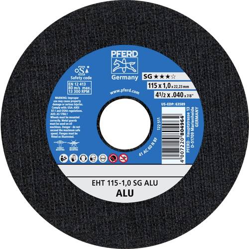Thumbnail - PFERD TOOLS EHT 115-1,0 SG ALU 61340415 Trennscheibe gerade 115 mm 25 St. Aluminium, NE-Metalle