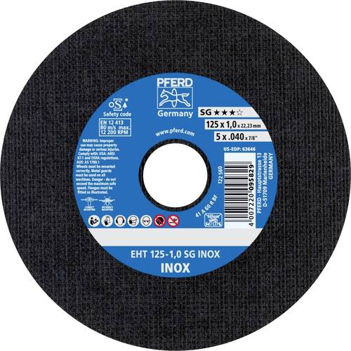 PFERD TOOLS EHT 125-1,0 SG INOX 61341116 Trennscheibe gerade 125 mm 25 St. Edelstahl
