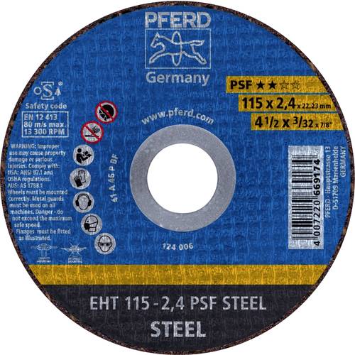 Thumbnail - PFERD TOOLS EHT 115-2,4 PSF STEEL 61730026 Trennscheibe gerade 115 mm 25 St. Stahl