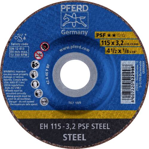 PFERD TOOLS EH 115-3,2 PSF STEEL 61740126 Trennscheibe gekröpft 115 mm 25 St. Stahl