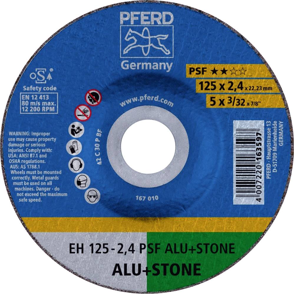 PFERD EH 125-2,4 PSF ALU+STONE 61820222 Trennscheibe gekröpft 125 mm 22.23 mm 25 St.