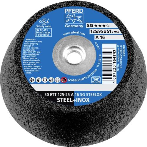 PFERD TOOLS 63418402 Schleiftopf 50 ETT 125-25 A 16 SG STEELOX/M14 125 mm 2 St.
