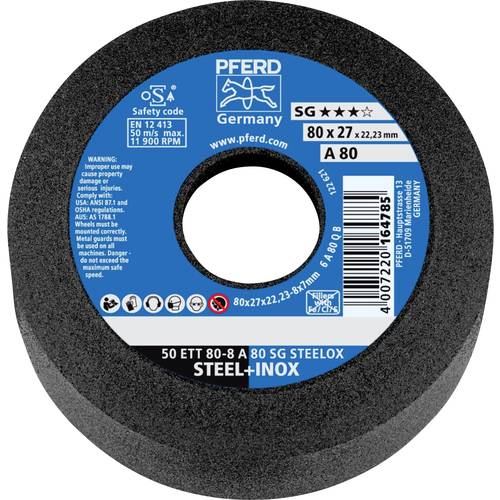 PFERD TOOLS 63418702 Schleiftopf 50 ETT 80-8 A 80 SG STEELOX 80 mm 5 St.