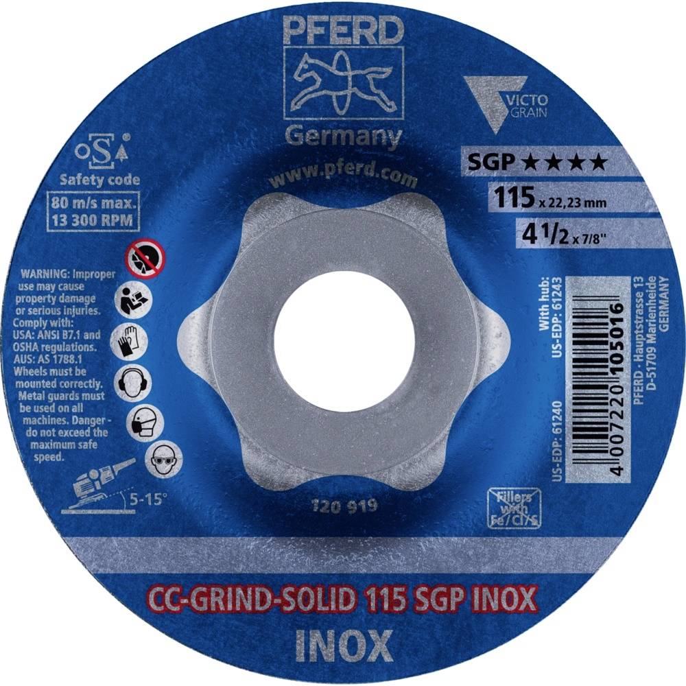 PFERD TOOLS 64189115 Schleifscheibe Durchmesser 115 mm 10 St.-1