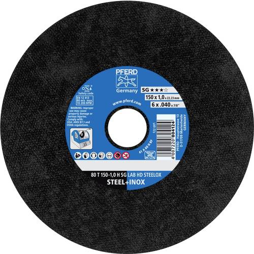 PFERD TOOLS 80 T 150-1,0 H SG LAB HD STEELOX/22,23 66300010 Trennscheibe gerade 150 mm 25 St. Edelstahl, Vergütungsstahl...