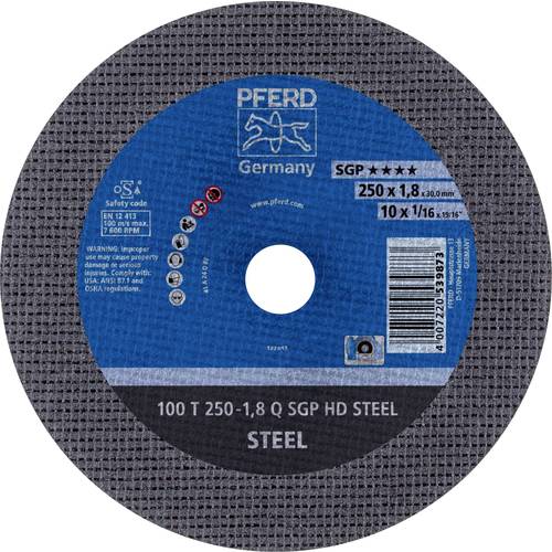 PFERD TOOLS 100 T 250-1,8 Q SGP HD STEEL/30,0 66322130 Trennscheibe gerade 250 mm 20 St. Vergütungsstahl, Stahl
