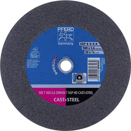 PFERD TOOLS 100 T 500-5,6 ZIRKON T SGP HD CAST+STEEL/40,0 66325065 Trennscheibe gerade 500 mm 5 St. Vergütungsstahl, Gus...
