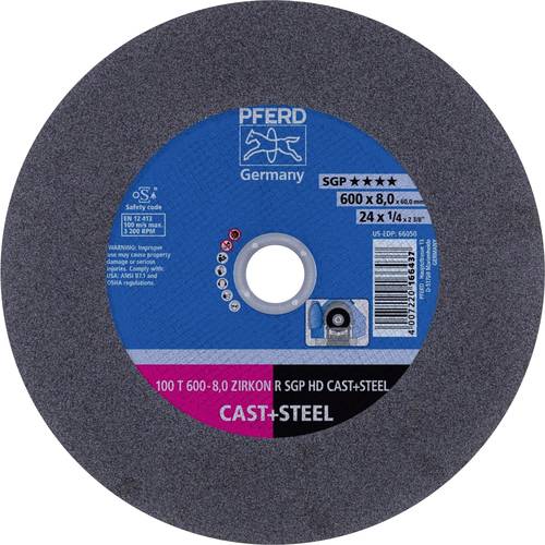 PFERD TOOLS 100 T 600-8,0 ZIRKON R SGP HD CAST+STEEL/60,0 66397196 Trennscheibe gerade 600 mm 5 St. Vergütungsstahl, Gus...