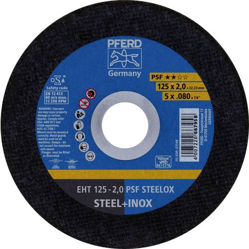 PFERD TOOLS EHT 125-2,0 PSF STEELOX 69120850 Trennscheibe gerade 125 mm 25 St. Edelstahl, Stahl