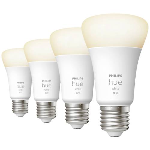 Philips Hue LED-Leuchtmittel (4er Set) 871951431914100 EEK: F (A - G) Hue White Viererpack 4x800lm 60W E27 36 W Warmweiß