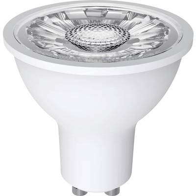 Eine LED-Lampe mit GU10-Fassung, geeignet für energiesparende Beleuchtung in Wohn- und Geschäftsräumen.