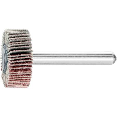 Schleifaufsatz mit lamellenförmigen Schleifscheiben an einer Metallstange, verwendet zum Polieren oder Abrasieren von Materialien.