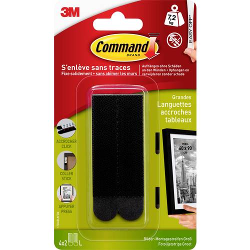 3M Command™ Bilder-Montage Strips Schwarz Inhalt: 4 Paar